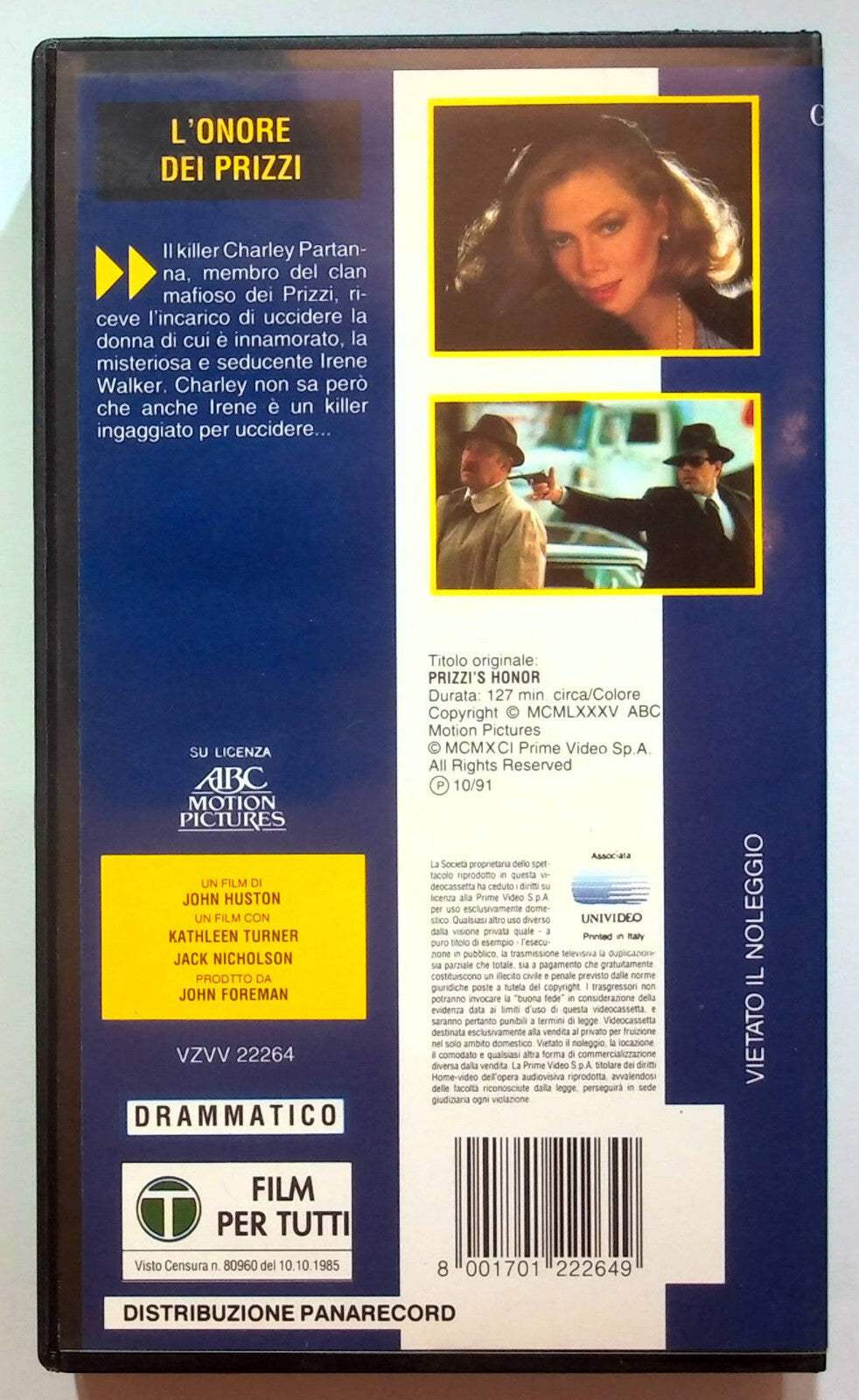 EBOND L'onore Dei Prizzi VHS VH000413