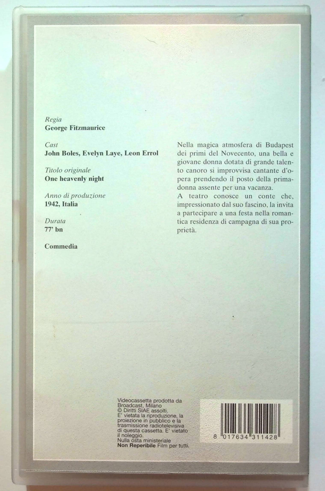 EBOND Una Notte Celestiale VHS VH000484