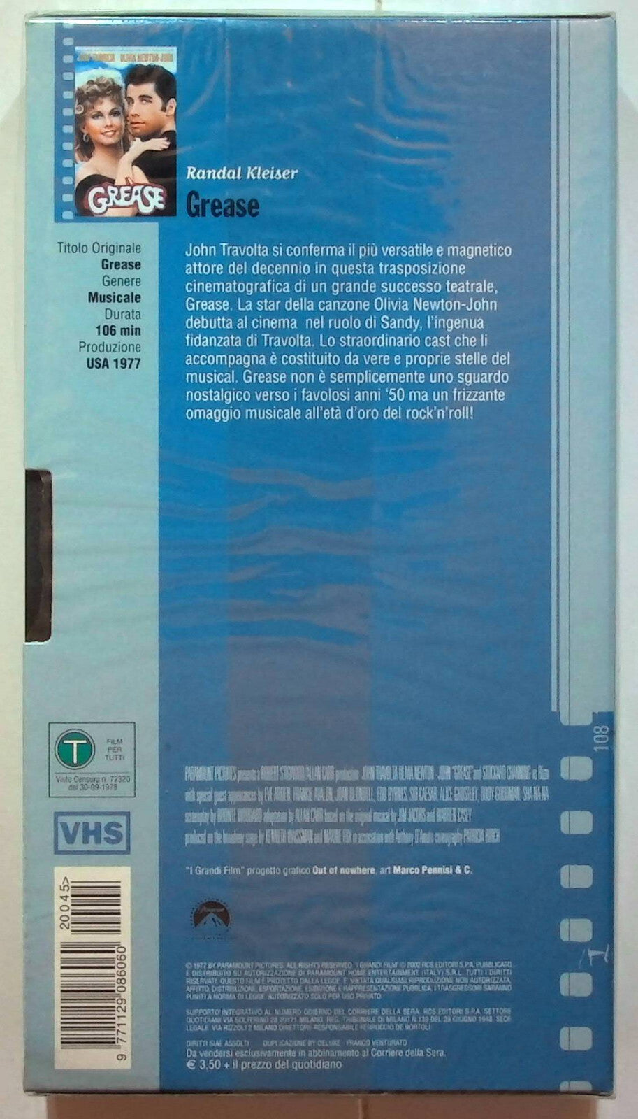 EBOND Grease Editoriale VHS VH000542