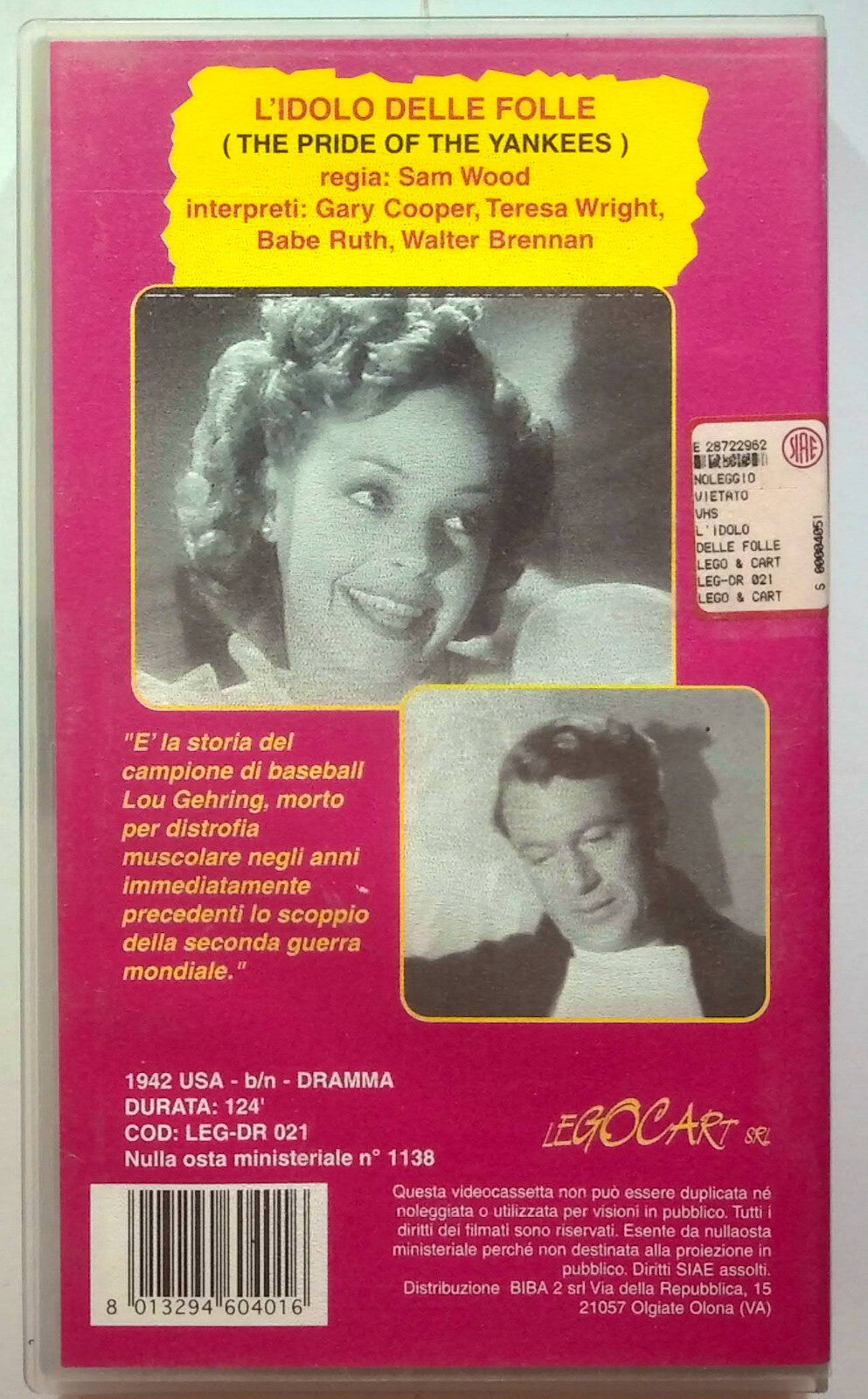 EBOND L'idolo Delle Folle VHS VH000588