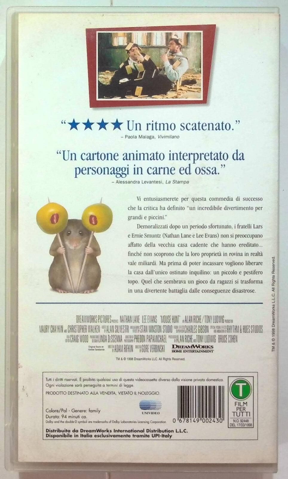 EBOND Un Topolino Sotto Sfratto VHS VH000615