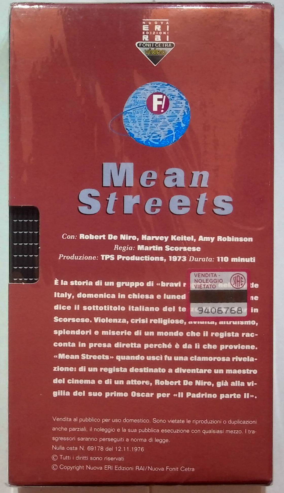 EBOND Mean Streets Editoriale VHS VH000617