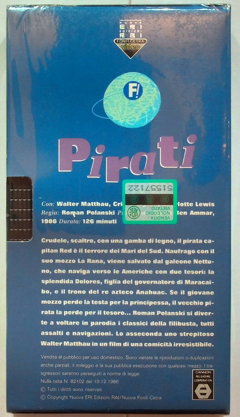 EBOND Pirati - Di Roman Polanski VHS VH000623