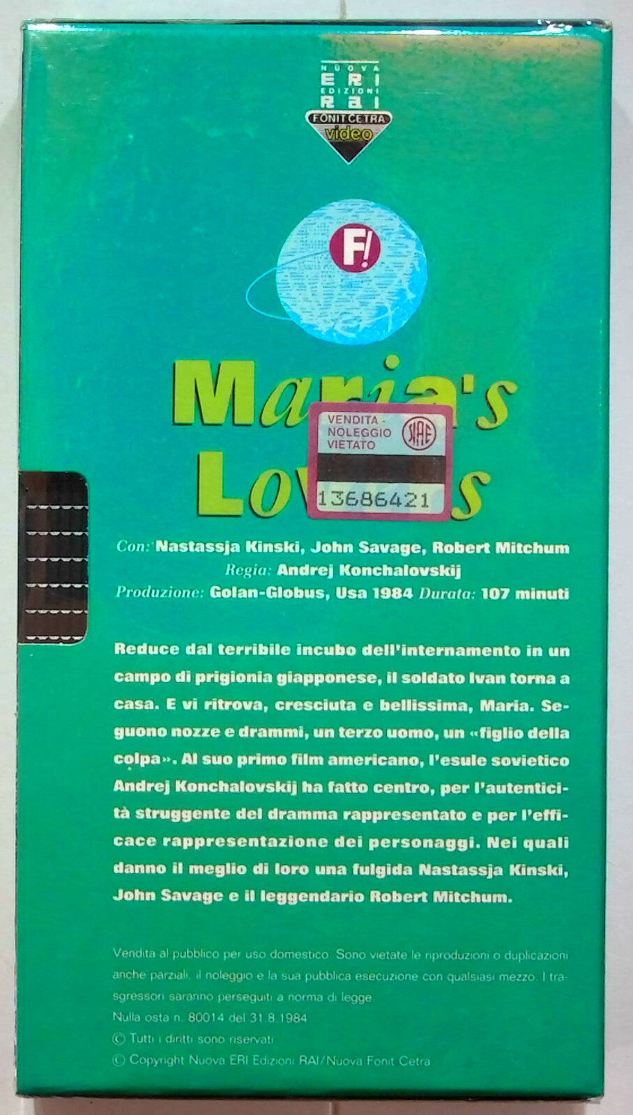 EBOND Maria's Lovers VHS VH000627
