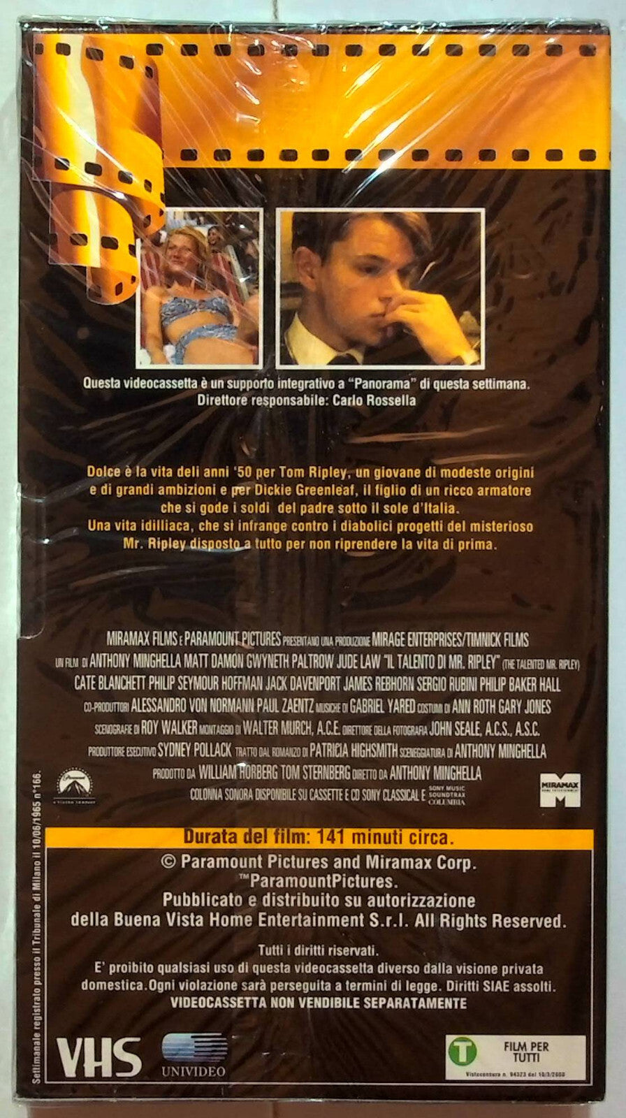 EBOND Il Talento Di Mr. Ripley Editoriale VHS VH000788