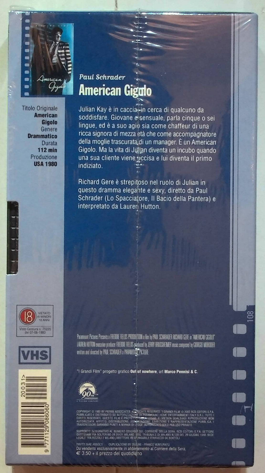 EBOND American Gigolo Editoriale VHS VH000790