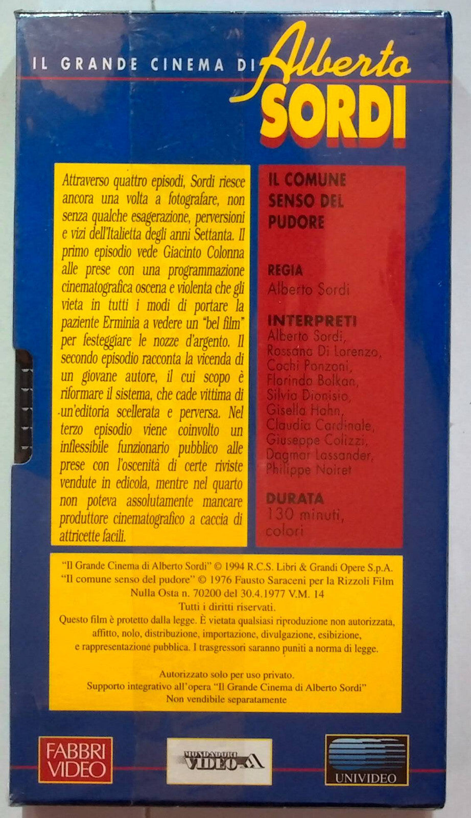 EBOND Il Comune Senso Del Pudore - Editoriale VHS VH000867