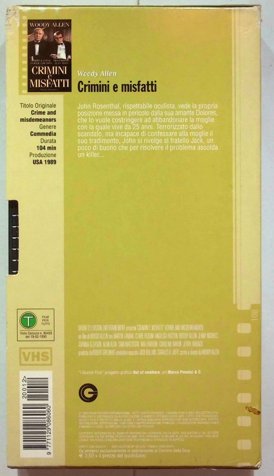 EBOND Crimini e Misfatti Editoriale VHS VH000969