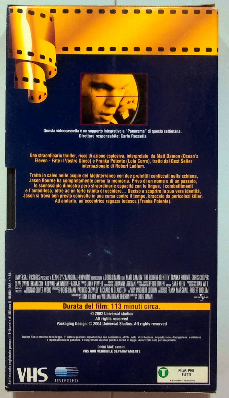 EBOND The Bourne Identity Editoriale VHS VH000972