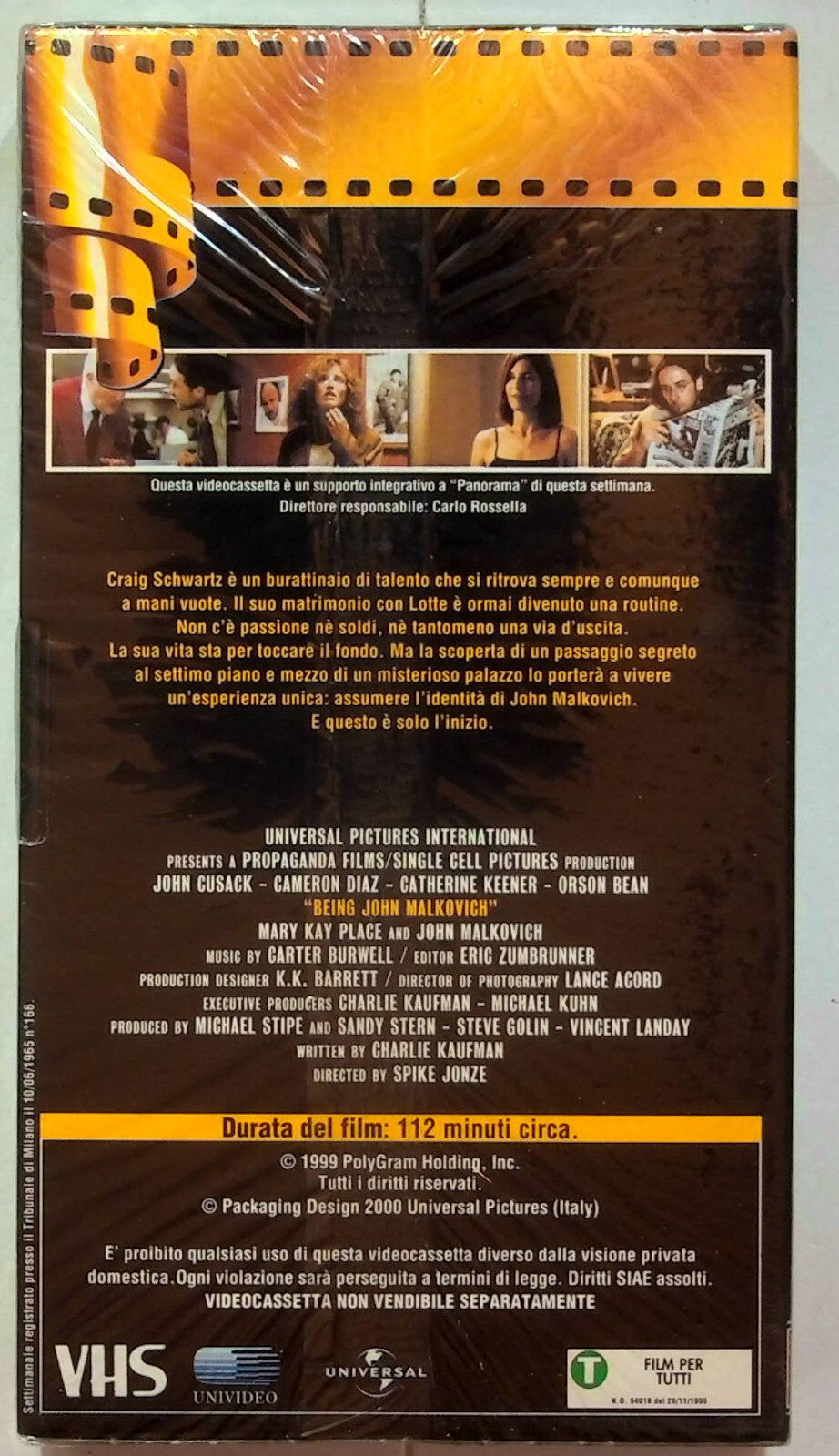 EBOND Essere John Malkovich Editoriale VHS VH001008