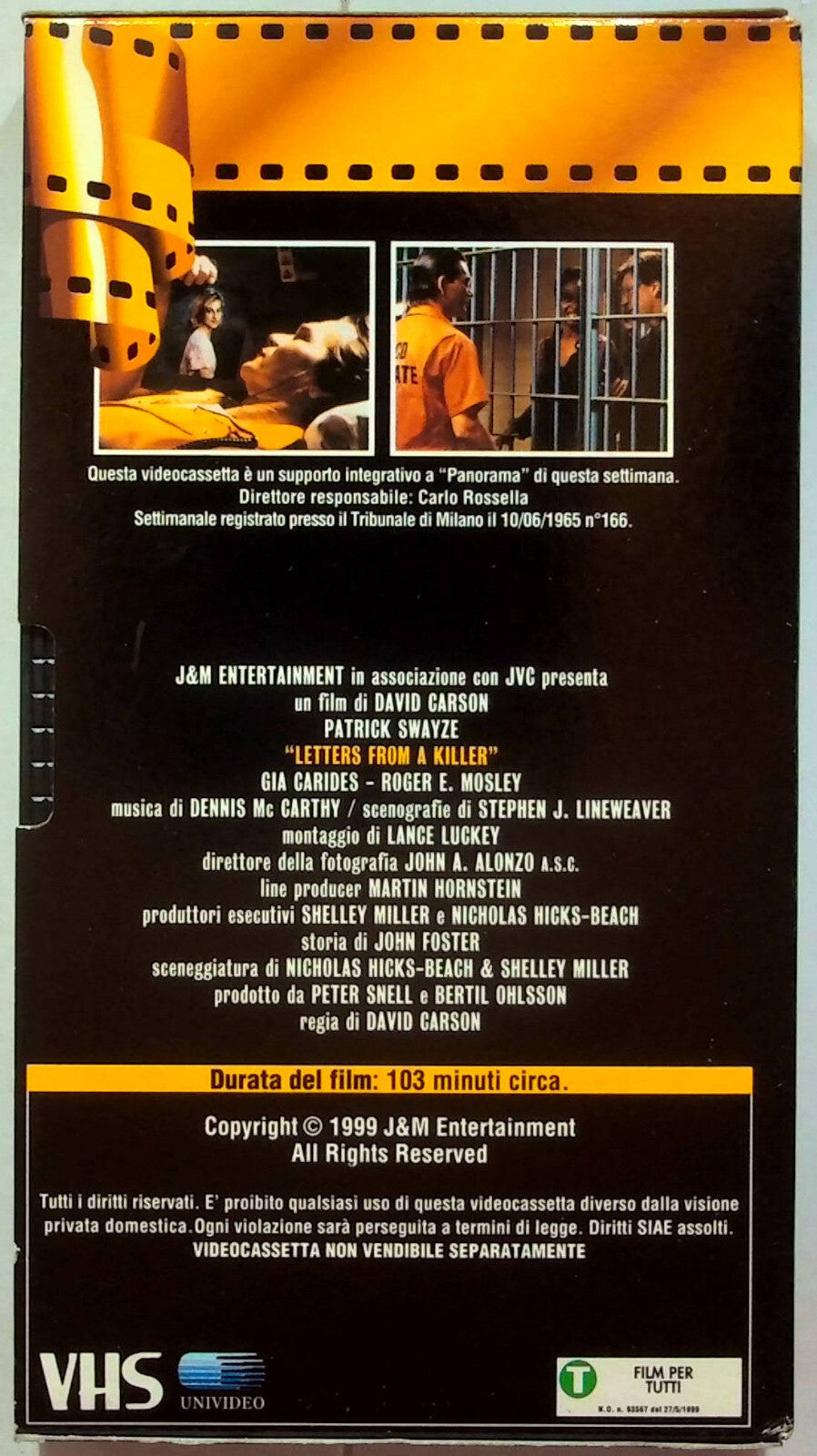 EBOND Letters From a Killer Editoriale VHS VH001060