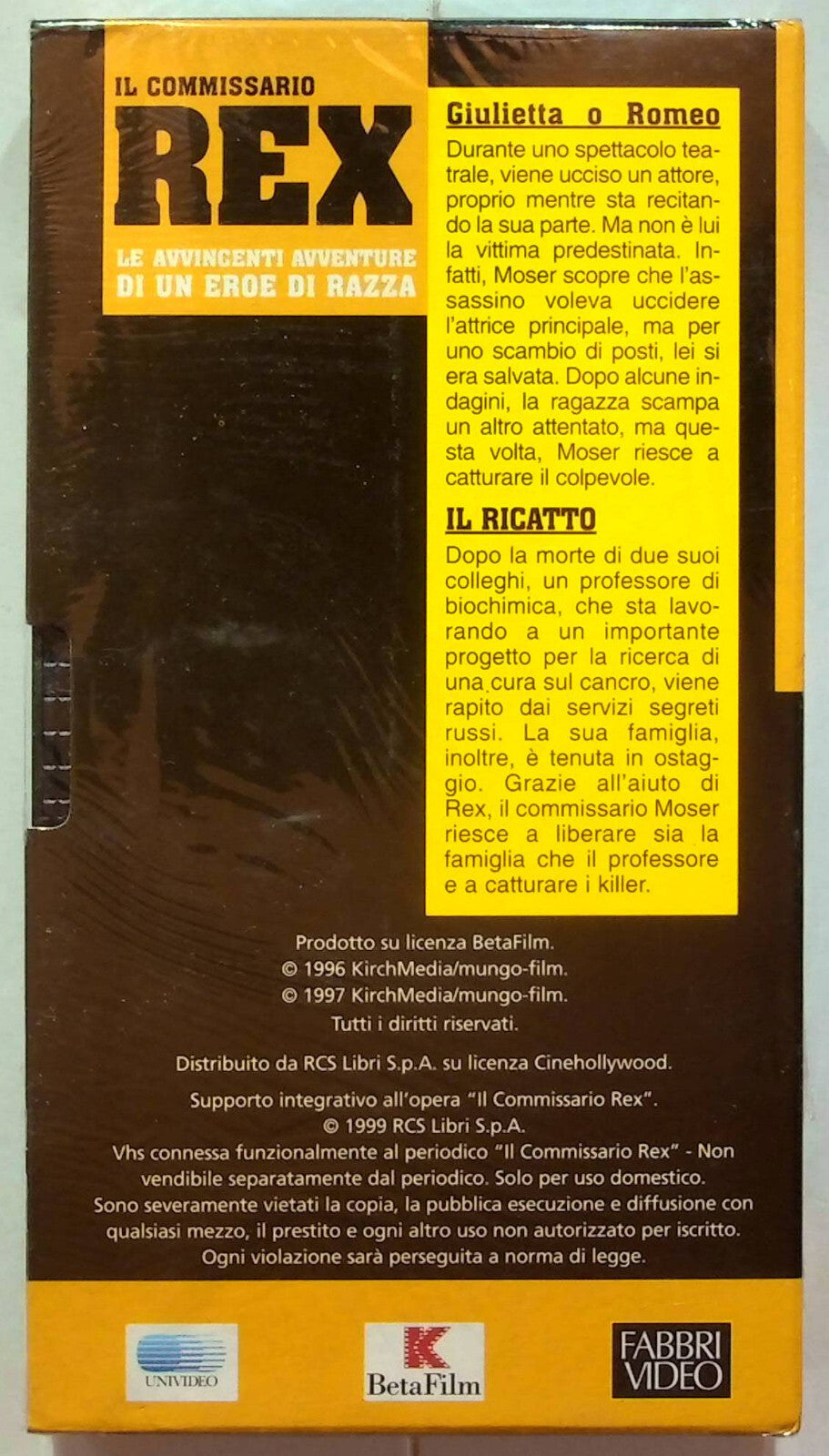 EBOND Il Commissari Rex Giulietta O Romeo - Il Ricatto - Editoriale VHS VH001105