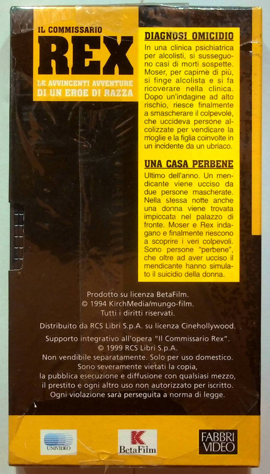EBOND Rex - Diagnosi Omicidio - Una Casa Per Bene - Editoriale VHS VH001113