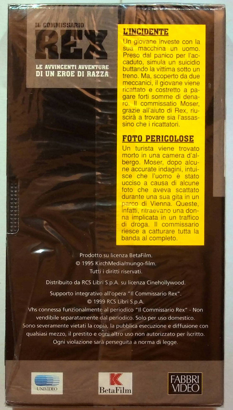 EBOND Il Commissario Rex - L'incidente - Foto Pericolose Editoriale VHS VH001118
