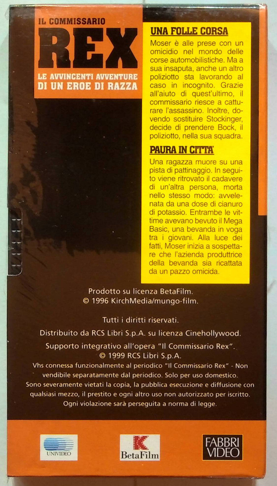 EBOND Il Commissario Rex Una Folle Corsa - Paura In Citta Editorialevhs VH001123