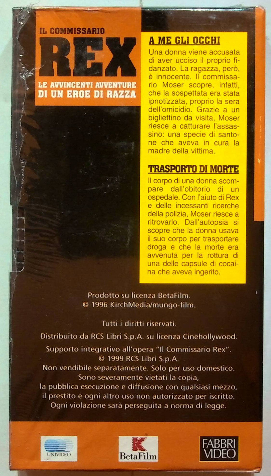 EBOND Rex - A Me Gli Occhi - Trasporto Di Morte - Editoriale VHS VH001129