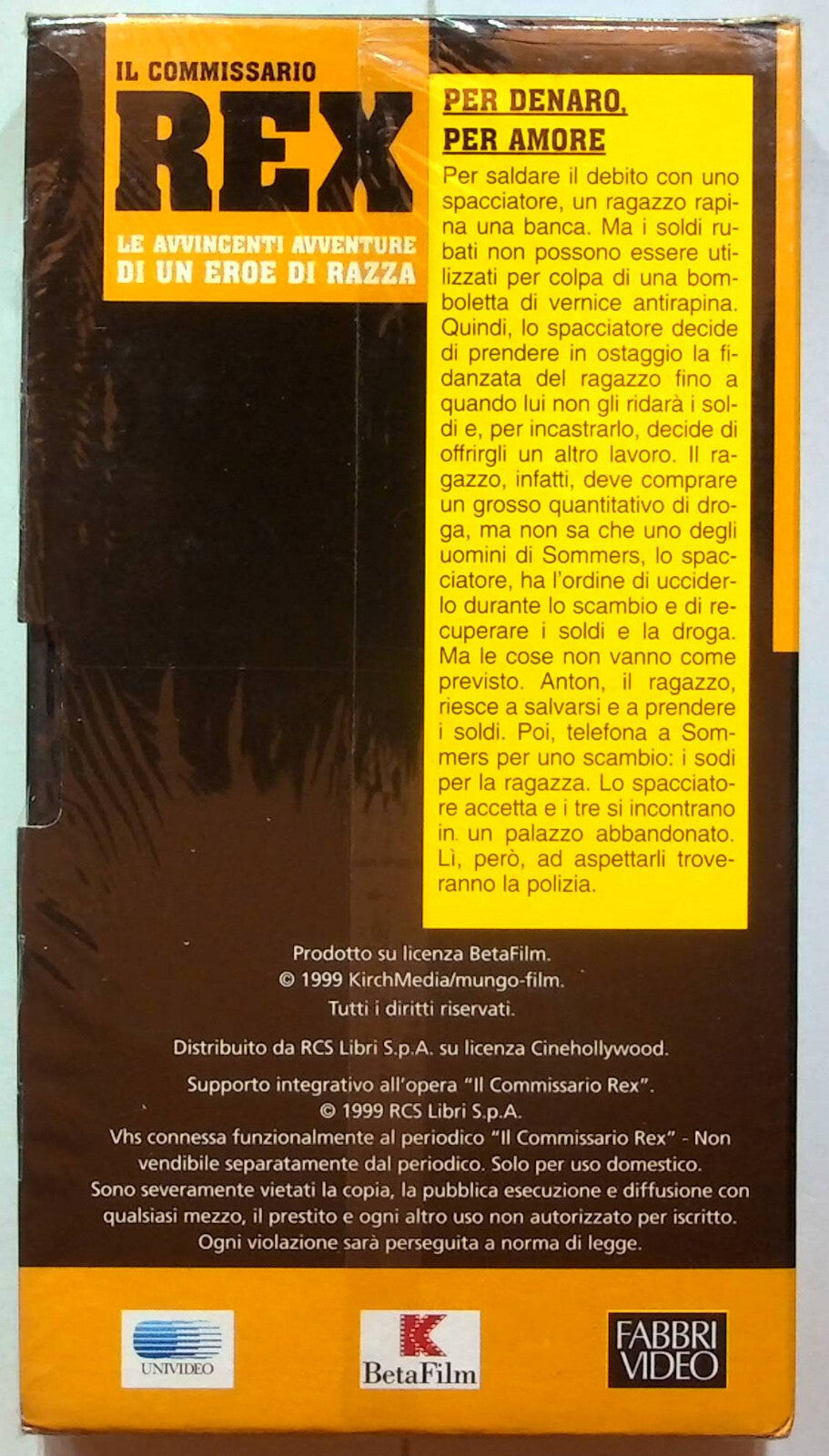 EBOND Il Commissario Rex - Per Denaro,per Amore - Editoriale VHS VH001131