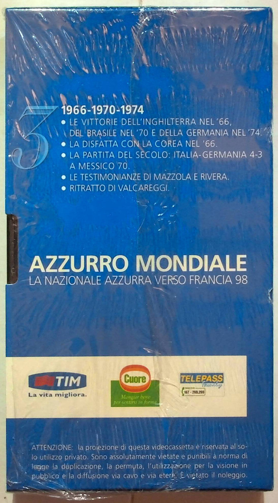 EBOND La Nazionale Azzurra Verso Francia 98 Volume 3 Editoriale VHS VH001384