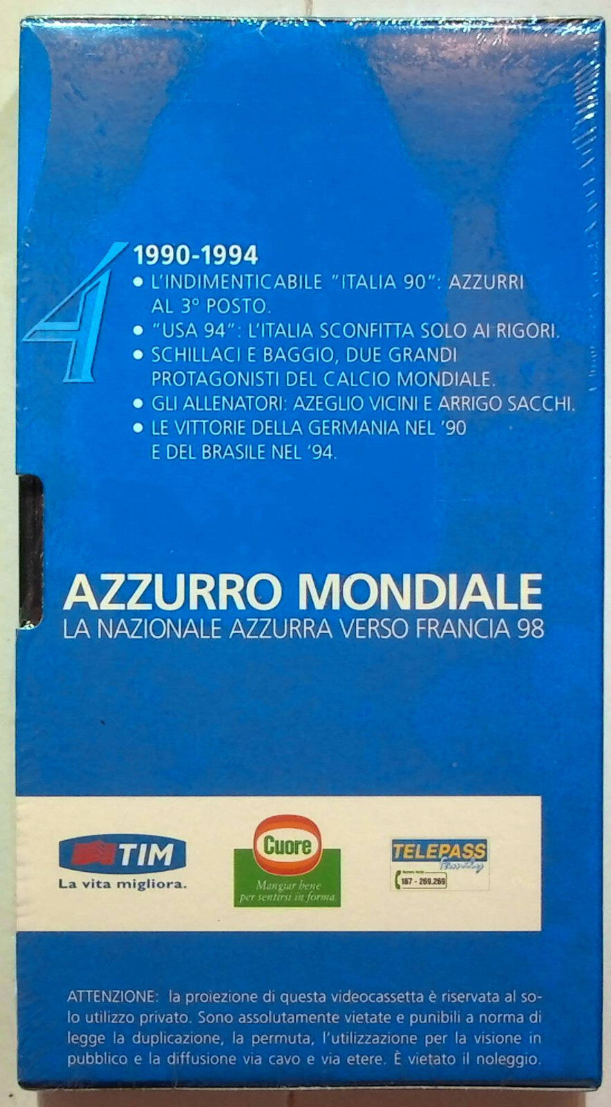 EBOND La Nazionale Azzurra Verso Francia 98 Volume 4 Editoriale VHS VH001385
