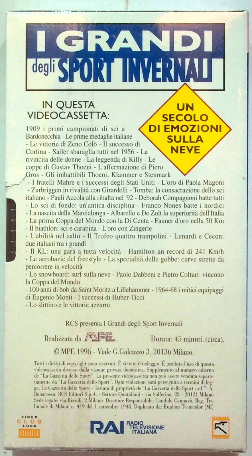 EBOND I Grandi Degli Sport Invernali - Editoriale VHS VH001414