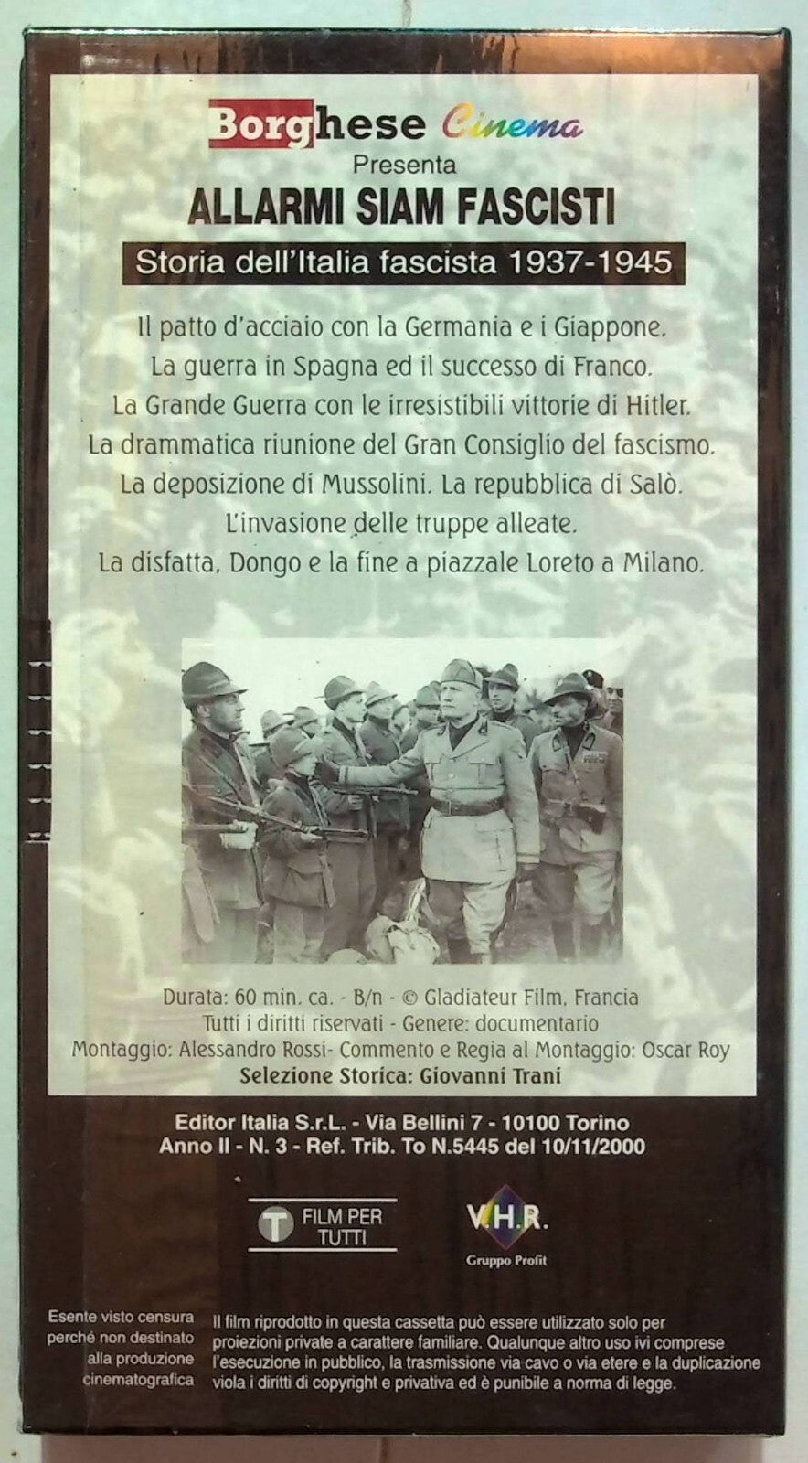 EBOND Storia Dell'italia Fascista Volume 3 Editoriale VHS VH001419