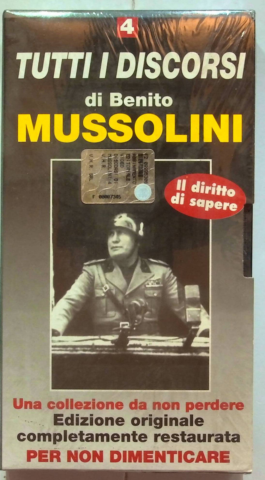 EBOND Tutti I Discorsi Di Benito Mussolini Volume 4 Editoriale VHS VH001420
