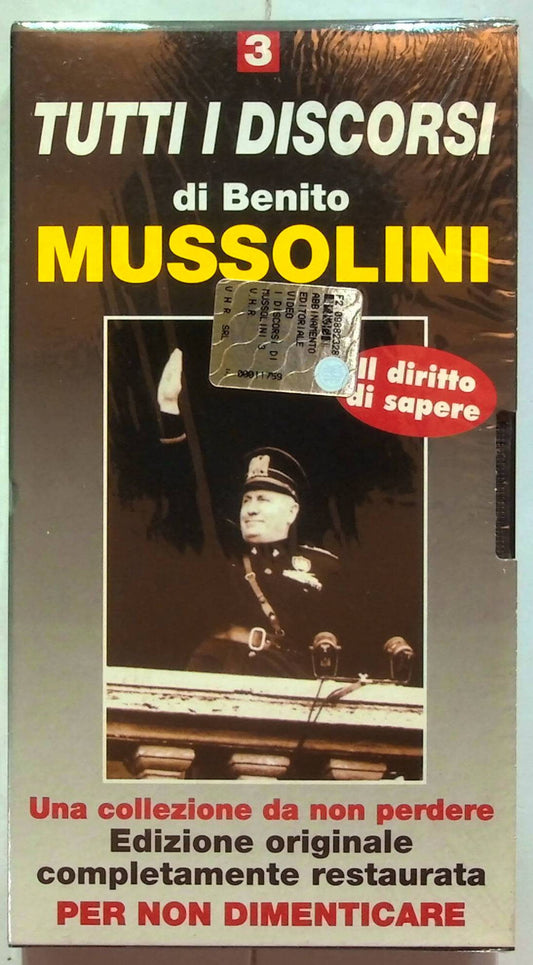 EBOND Tutti I Discorsi Di Benito Mussolini Volume 3 Editoriale VHS VH001421