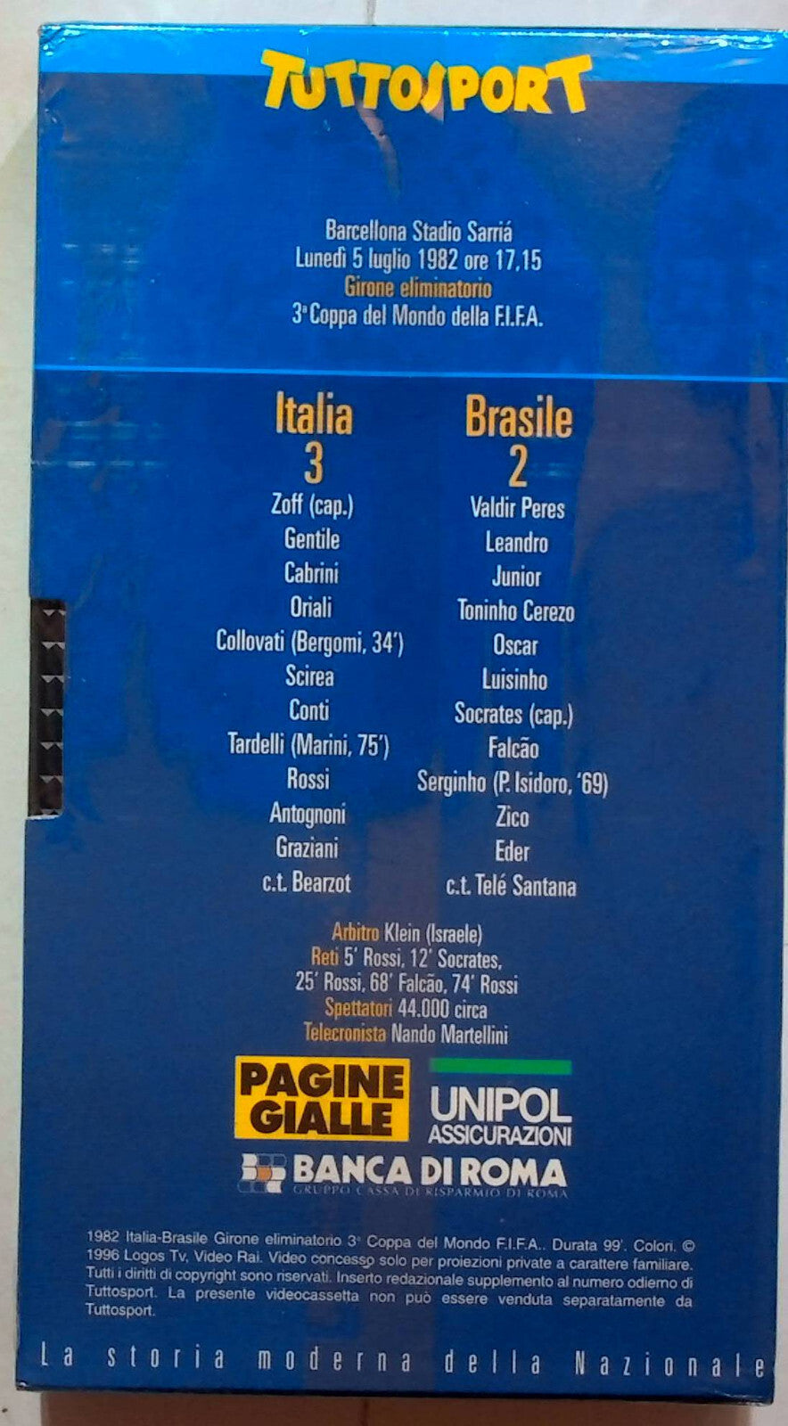 EBOND 1982 Italia-brasile 3a Coppa Del Mondo F.i.f.a. Editoriale VHS VH001438