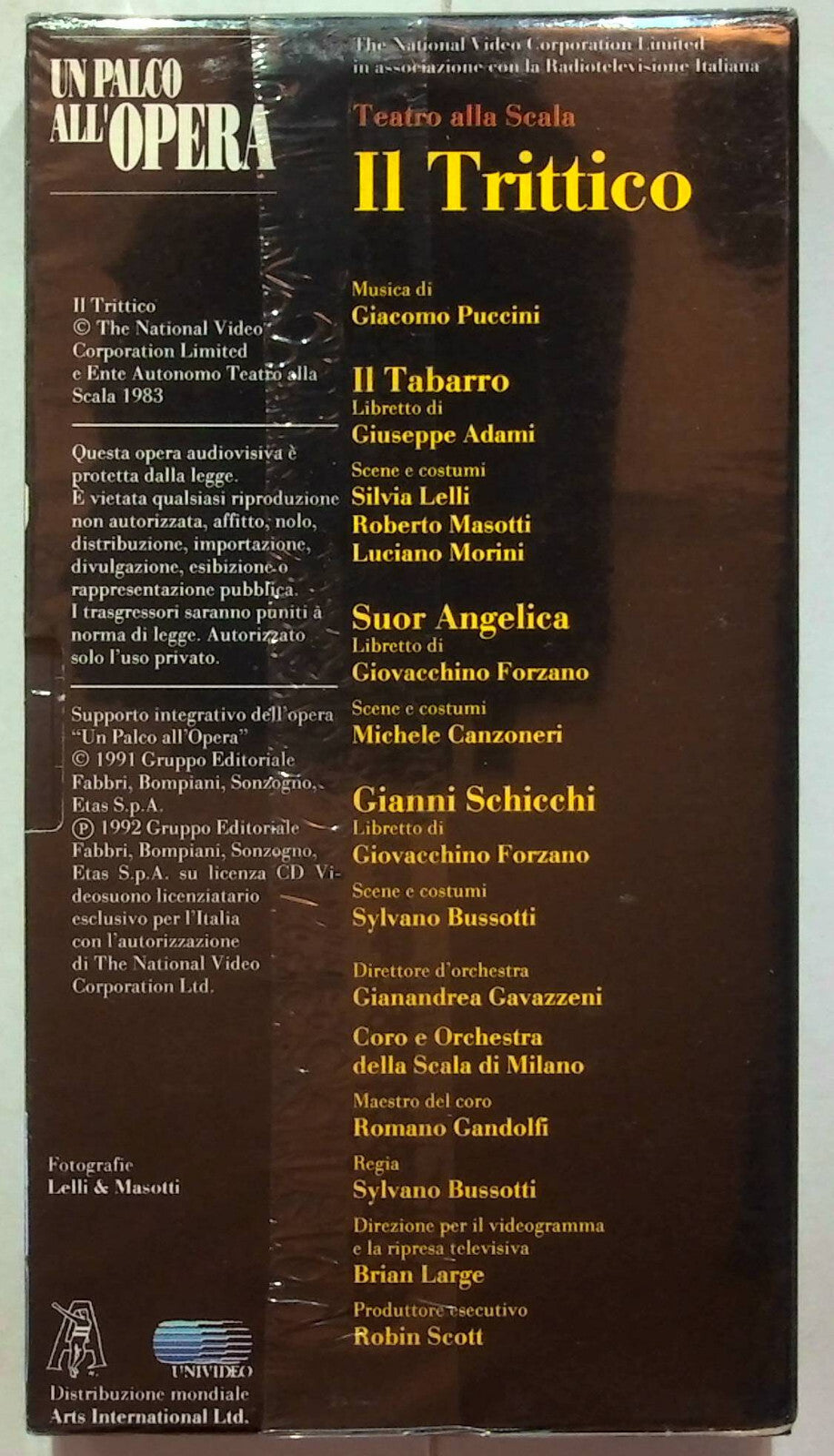 EBOND Un Palco All'opera - Trittico Editoriale VHS VH001623