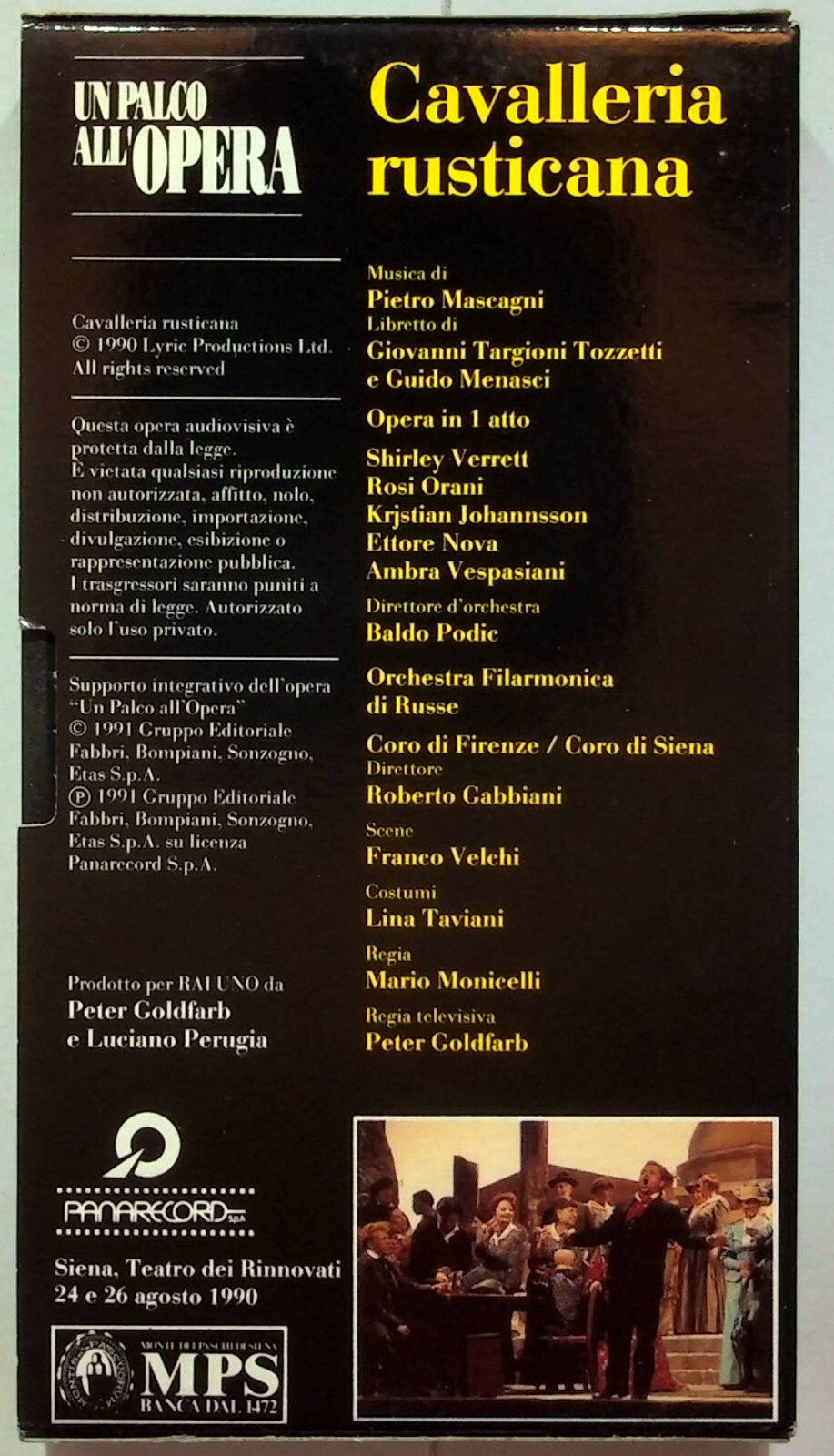 EBOND Un Palco All'opera - Cavalleria Rusticana Editoriale VHS VH001624