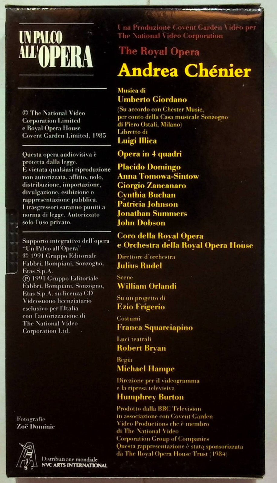 EBOND Un Palco All'opera - Andrea Chenier Editoriale VHS VH001625