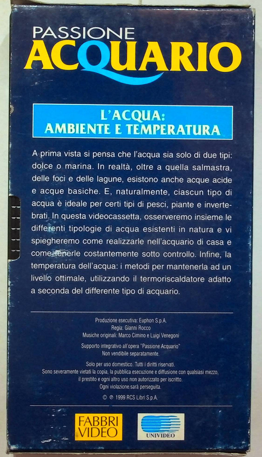 EBOND Passione Acquario - L'acqua Ambiente e Temperatura Editoriale VHS VH001638