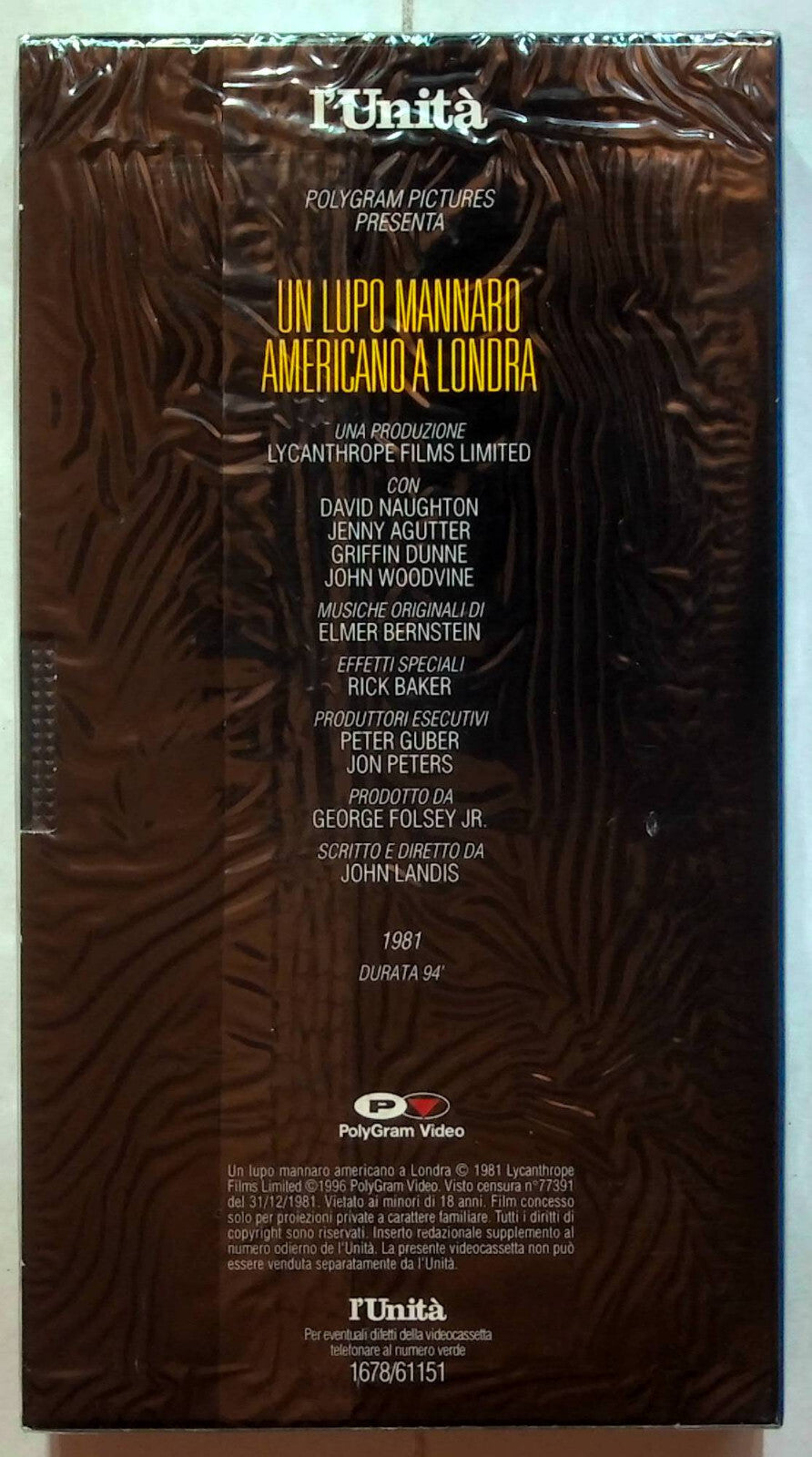 EBOND Un Lupo Mannaro Americano a Londra Editoriale VHS VH001922
