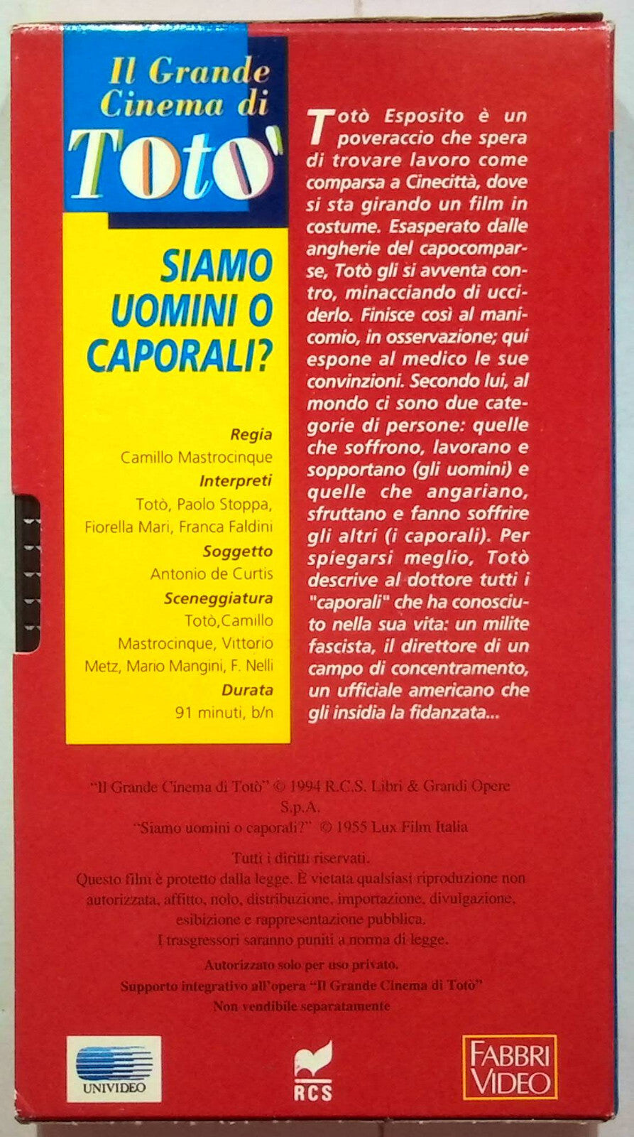 EBOND Siamo Uomini o Caporali? Editoriale VHS VH002072