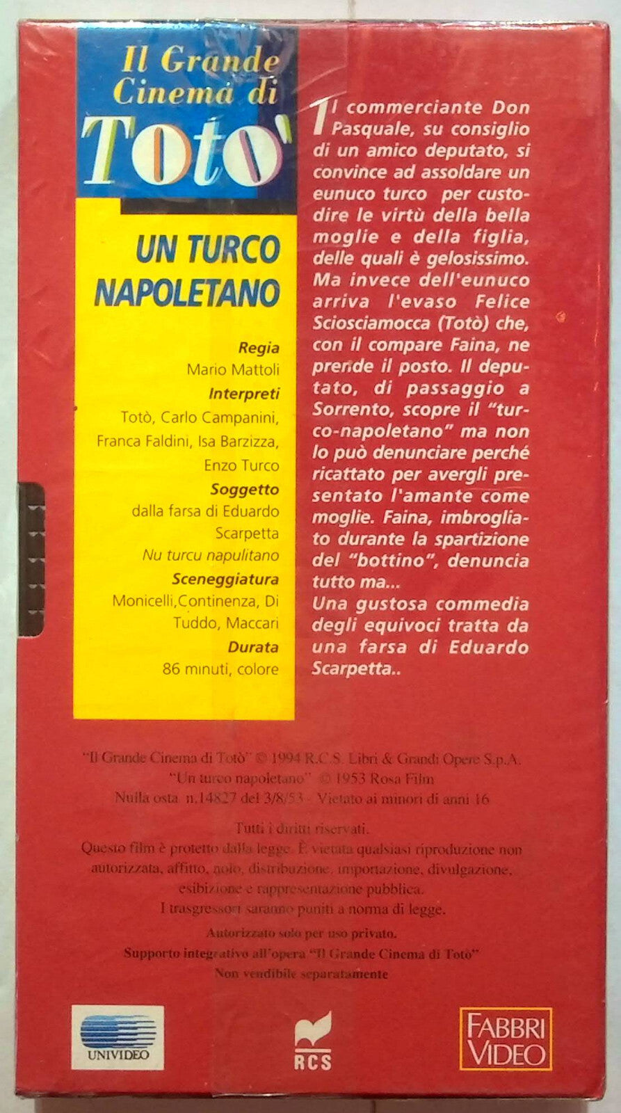 EBOND Un Turco Napoletano Editoriale VHS VH002083