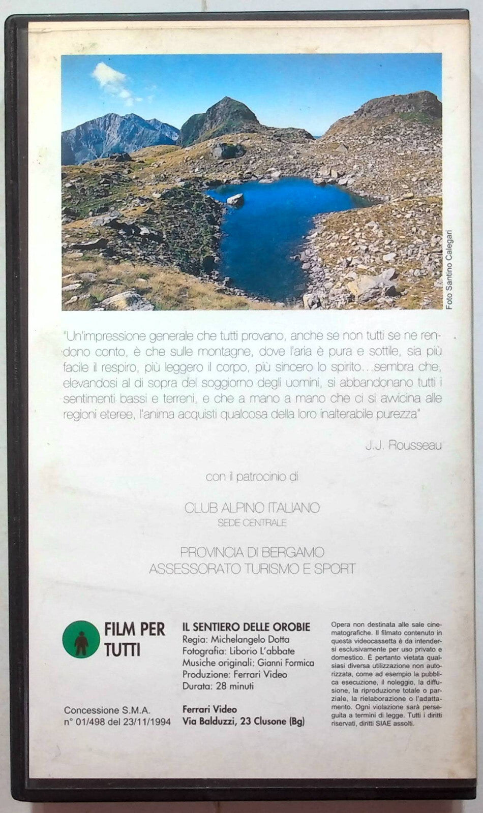 EBOND Il Sentiero Delle Orobie - Editoriale VHS VH002155