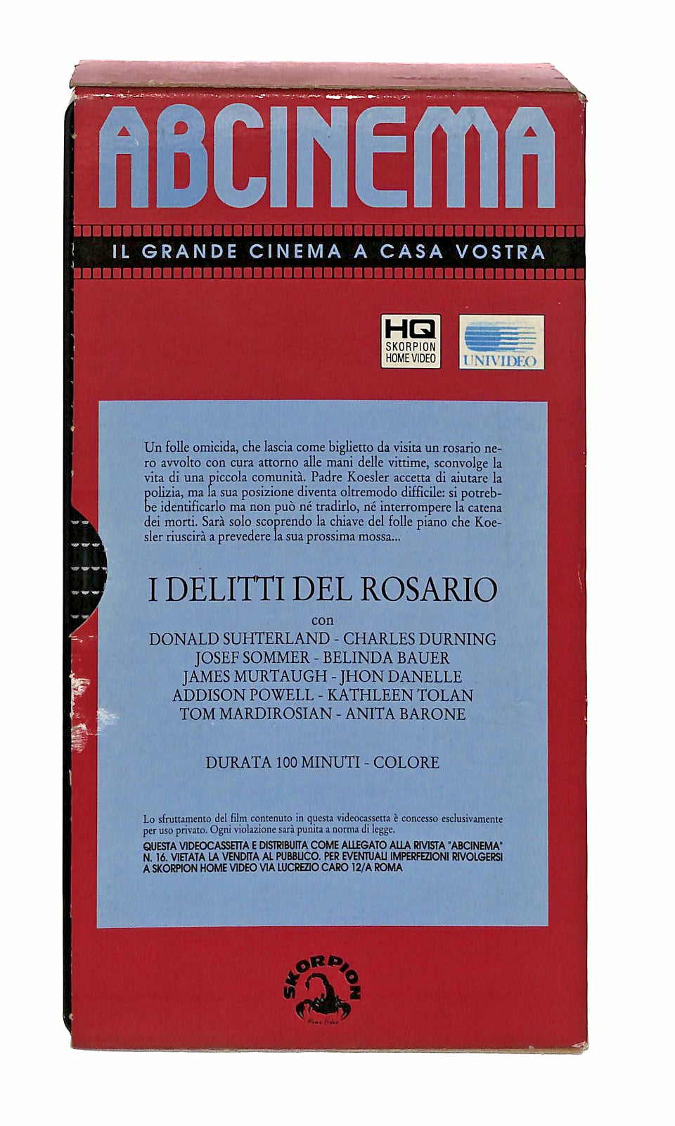 EBOND I Delitti Del Rosario Donald Sutherland Abcinema Skorpion VHS VH002228