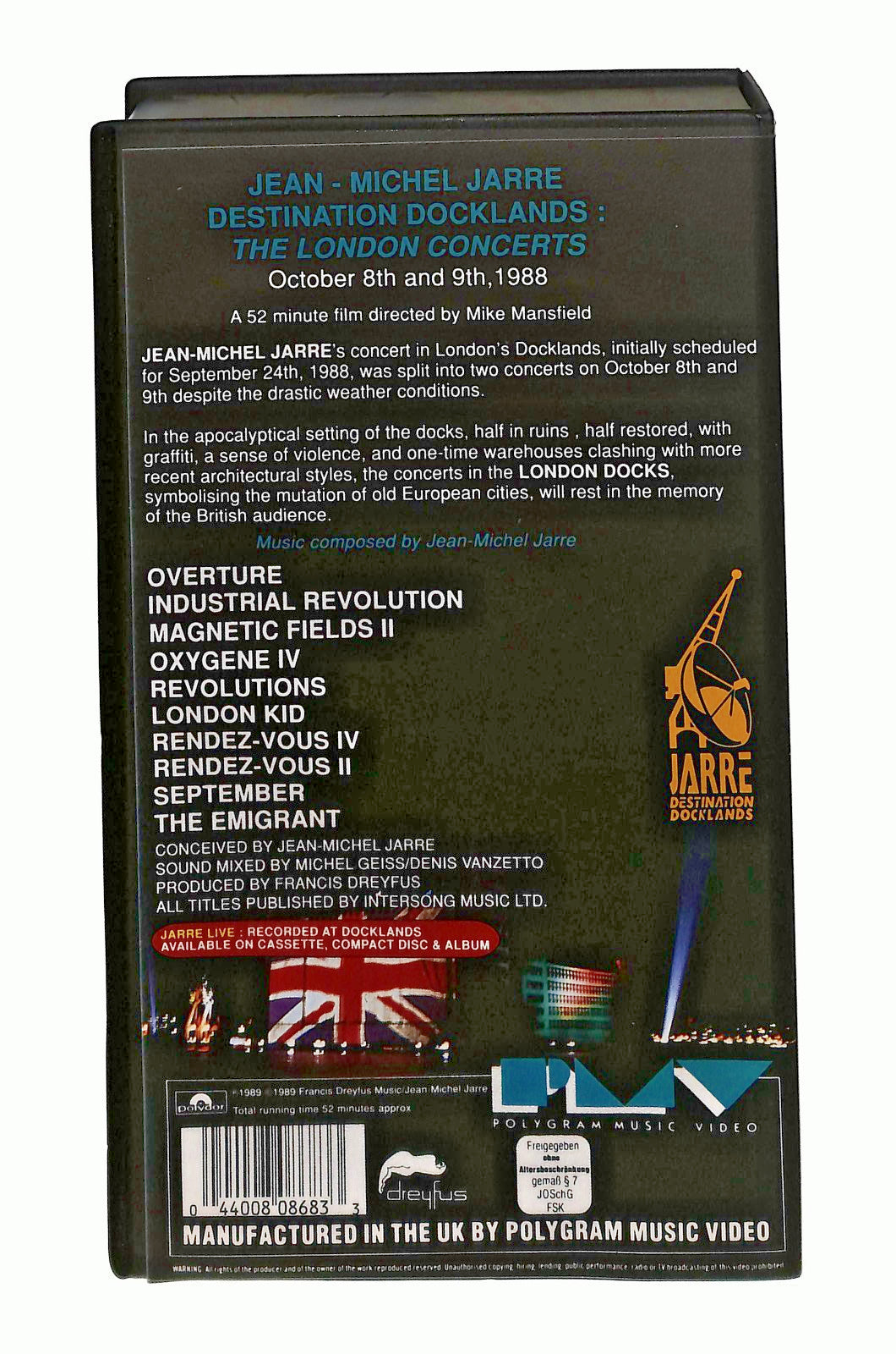 EBOND Destination Docklands Jean Michel Jarre Dreyfus No Ita VHS VH002282