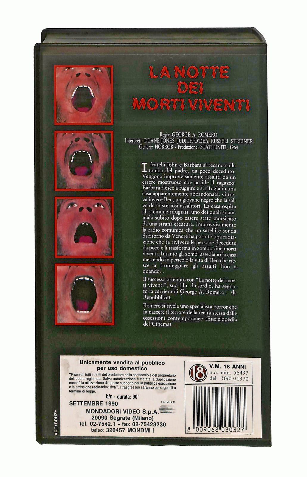 EBOND La Notte Dei Morti Viventi G A Romero Mondadori Video VHS VH002326