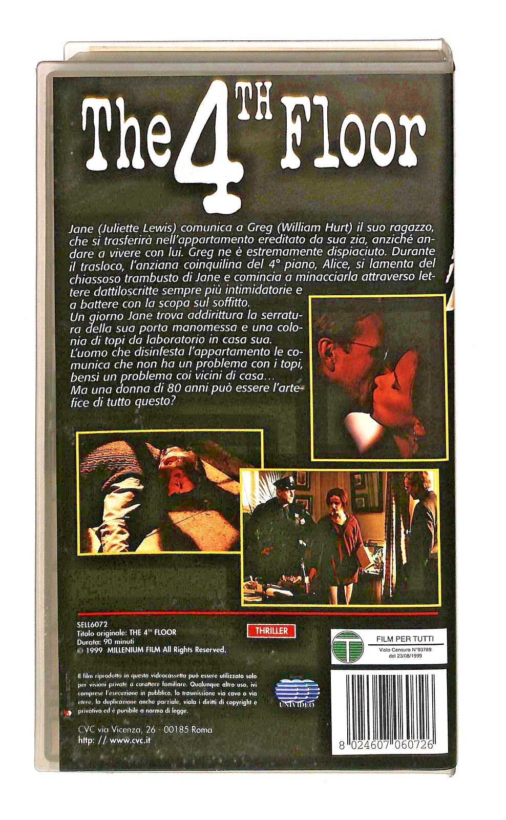 EBOND The 4th Floor Juliette Lewis William Hurt Cvc VHS VH002374