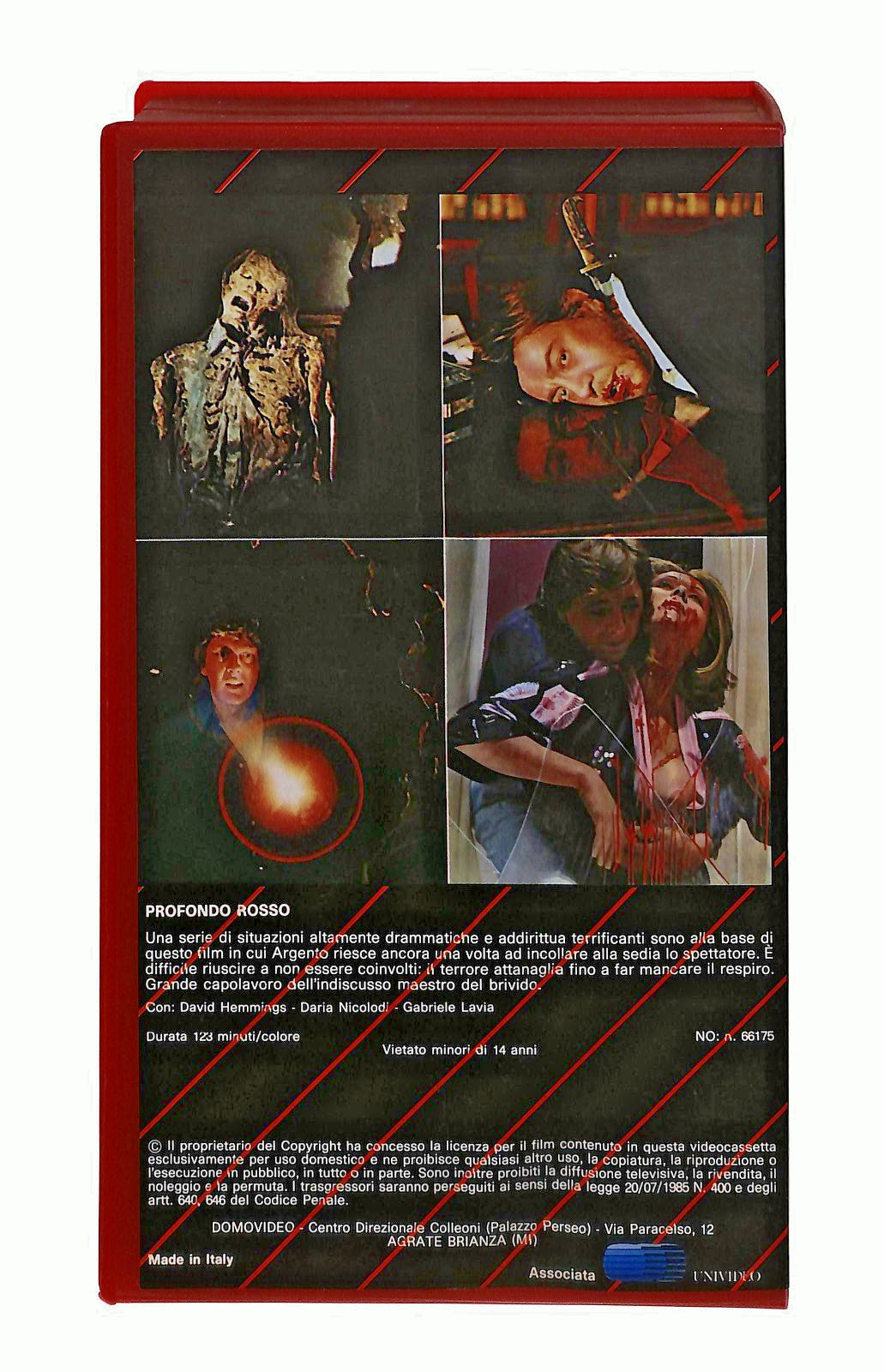 EBOND Profondo Rosso Dario Argento Domovideo VHS VH002411
