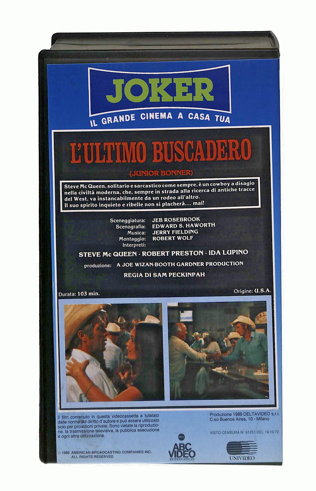 EBOND L Ultimo Buscadero Steve Mc Queen Joker Deltavideo VHS VH002422