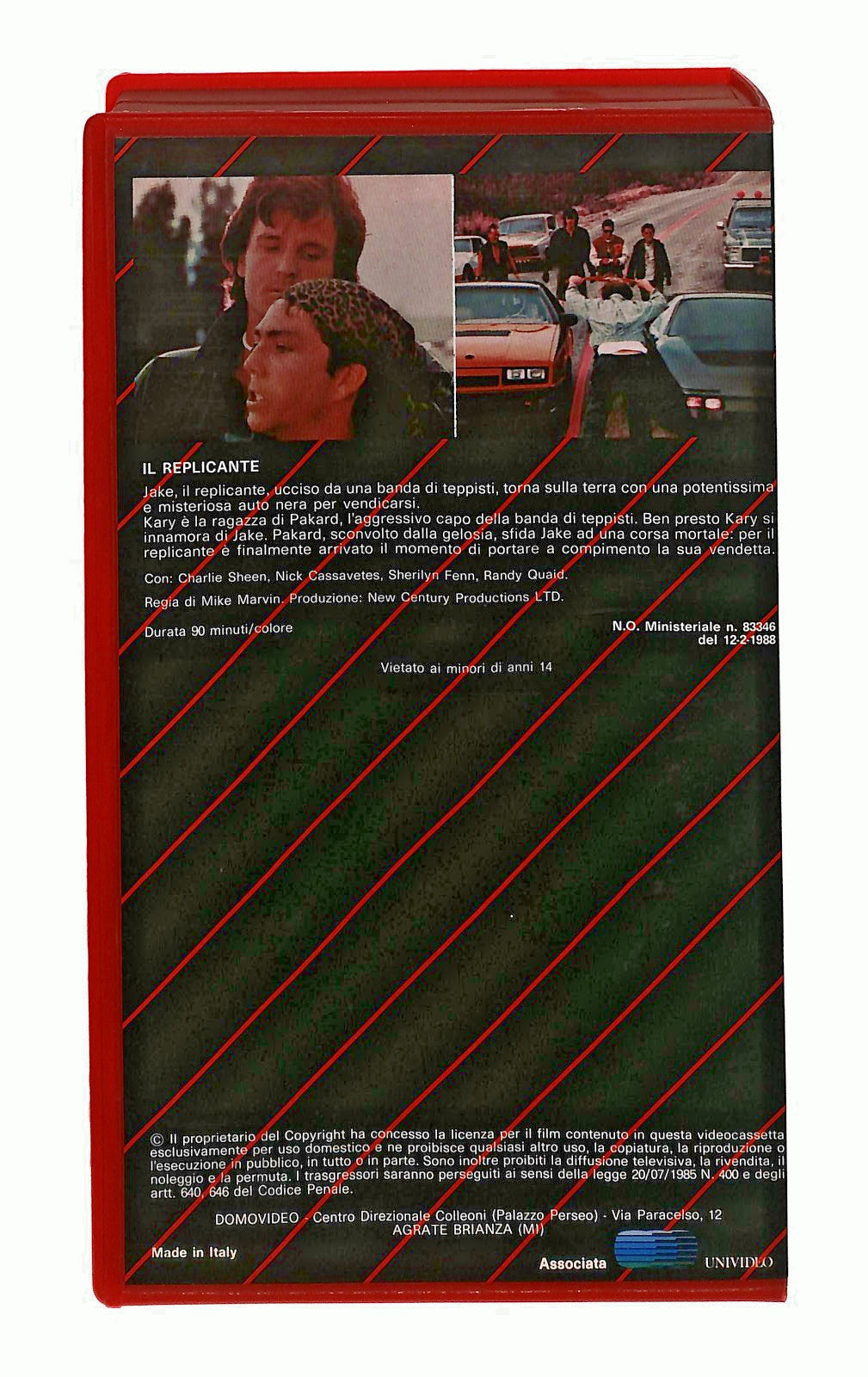 EBOND Il Replicante Charlie Sheen Domovideo VHS VH002436