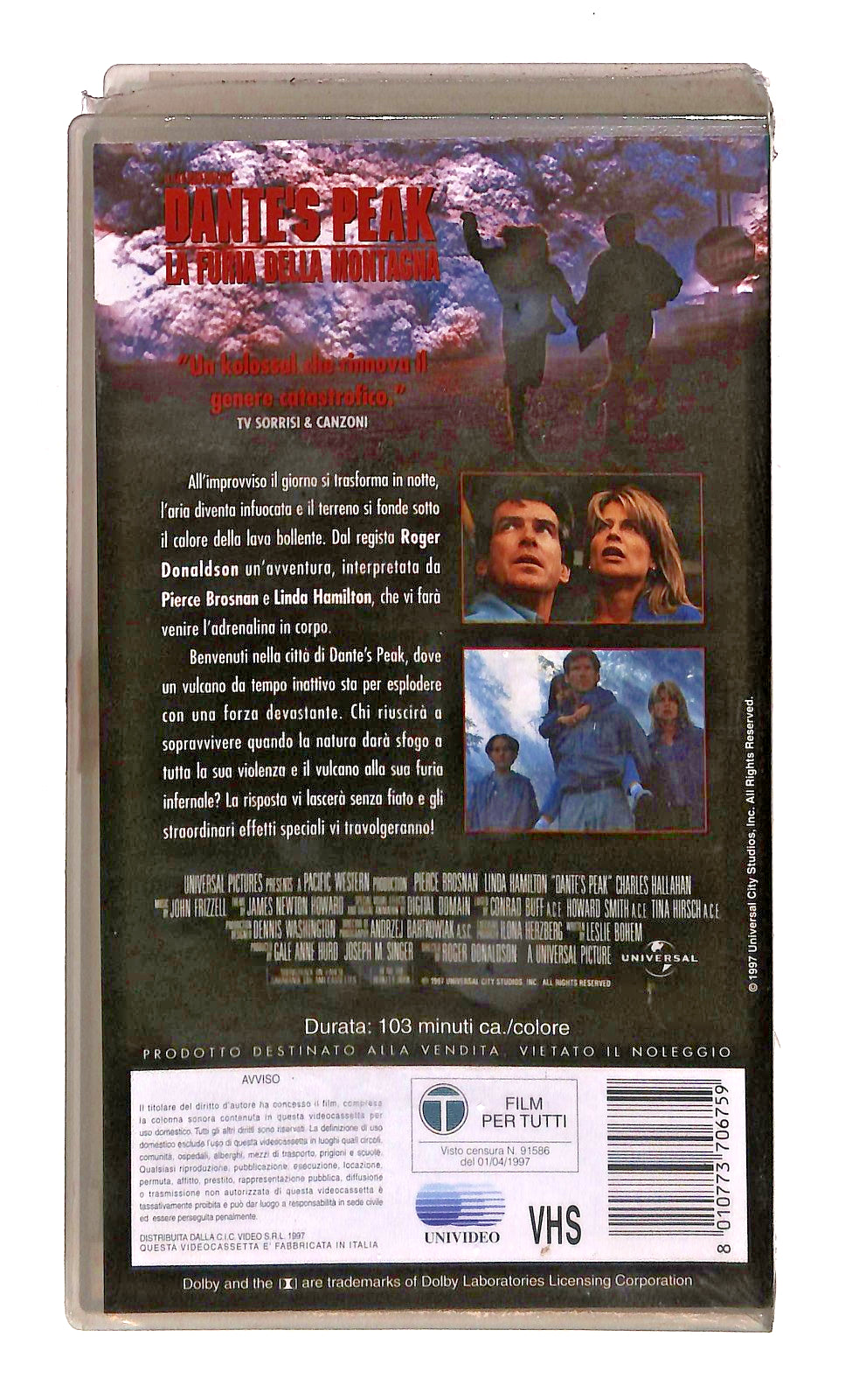 EBOND Dante s Peak Roger Donaldson Brosnan Hamilton Universal VHS VH002470