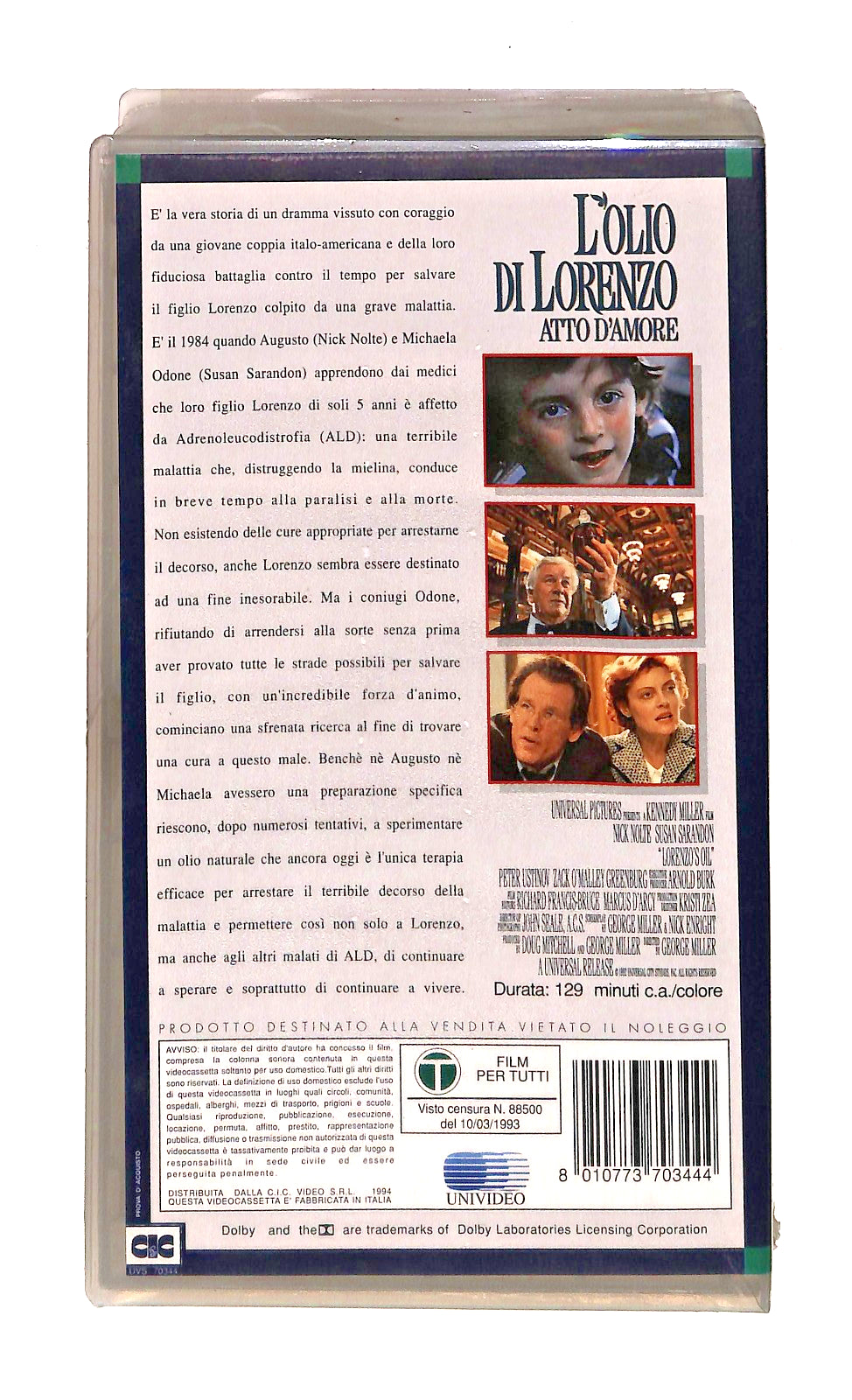EBOND L Olio Di Lorenzo Nolte Sarandon Universal VHS VH002471