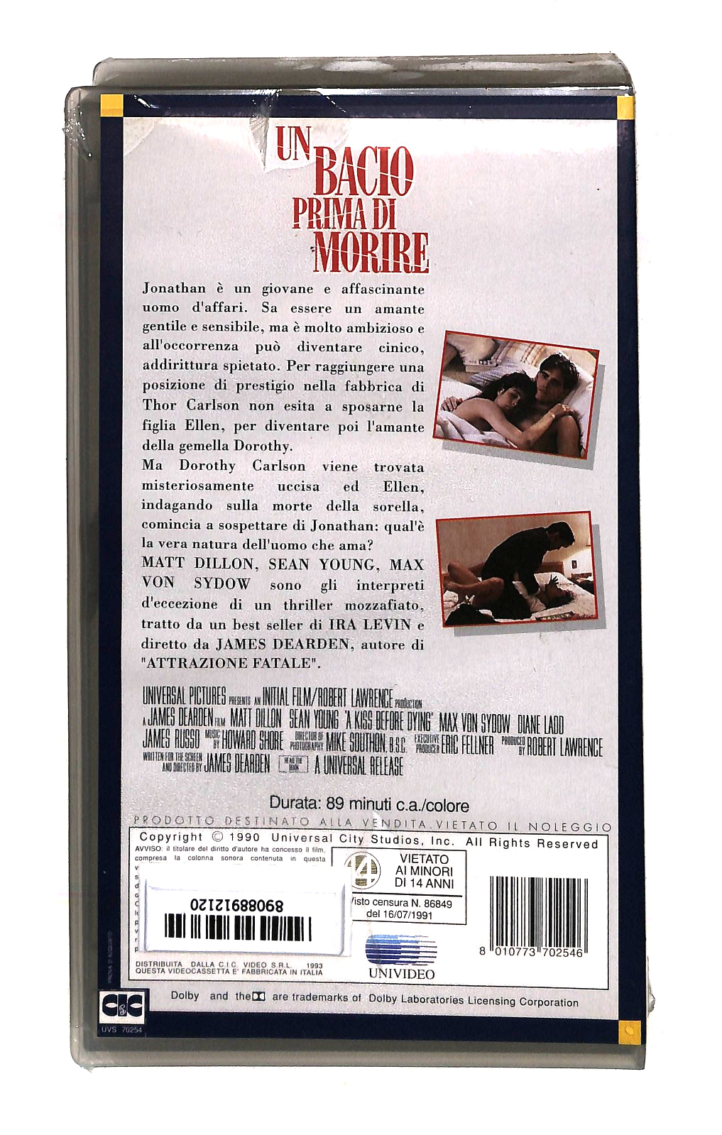 EBOND Un Bacio Prima Di Morire Dillon Young Universal Cic VHS VH002476