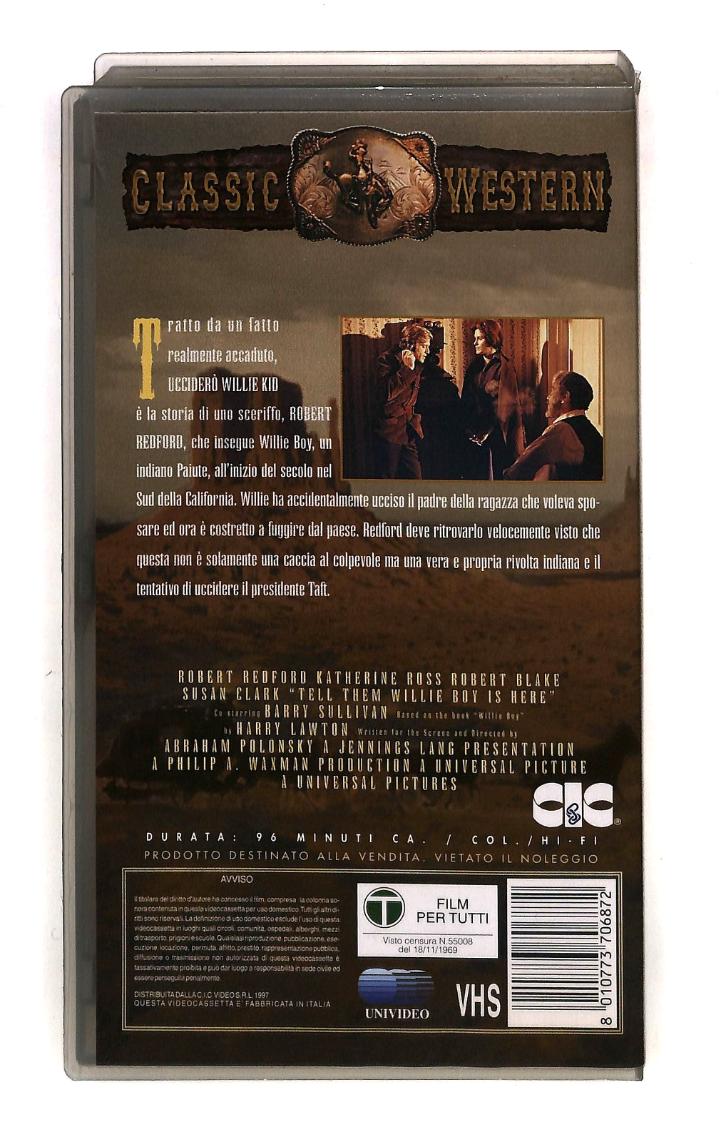 EBOND Uccidero Willie Kid Robert Redford Classic Western Universal VHS VH002478