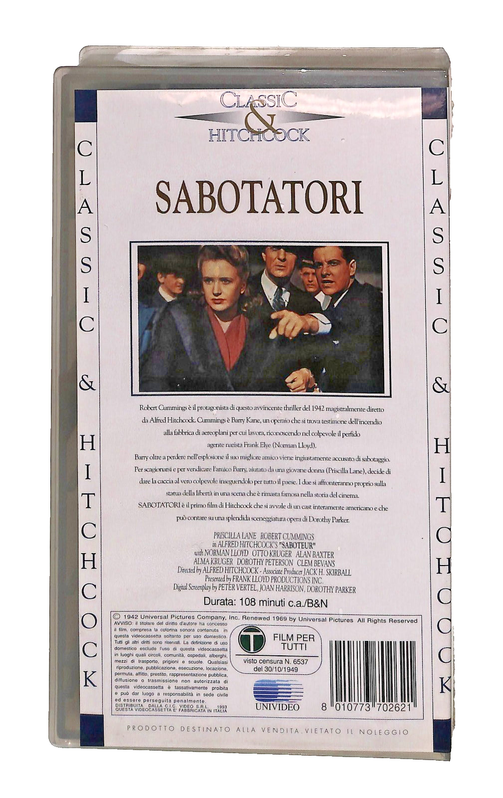 EBOND Sabotatori Classic Hitchcock Universal VHS VH002483