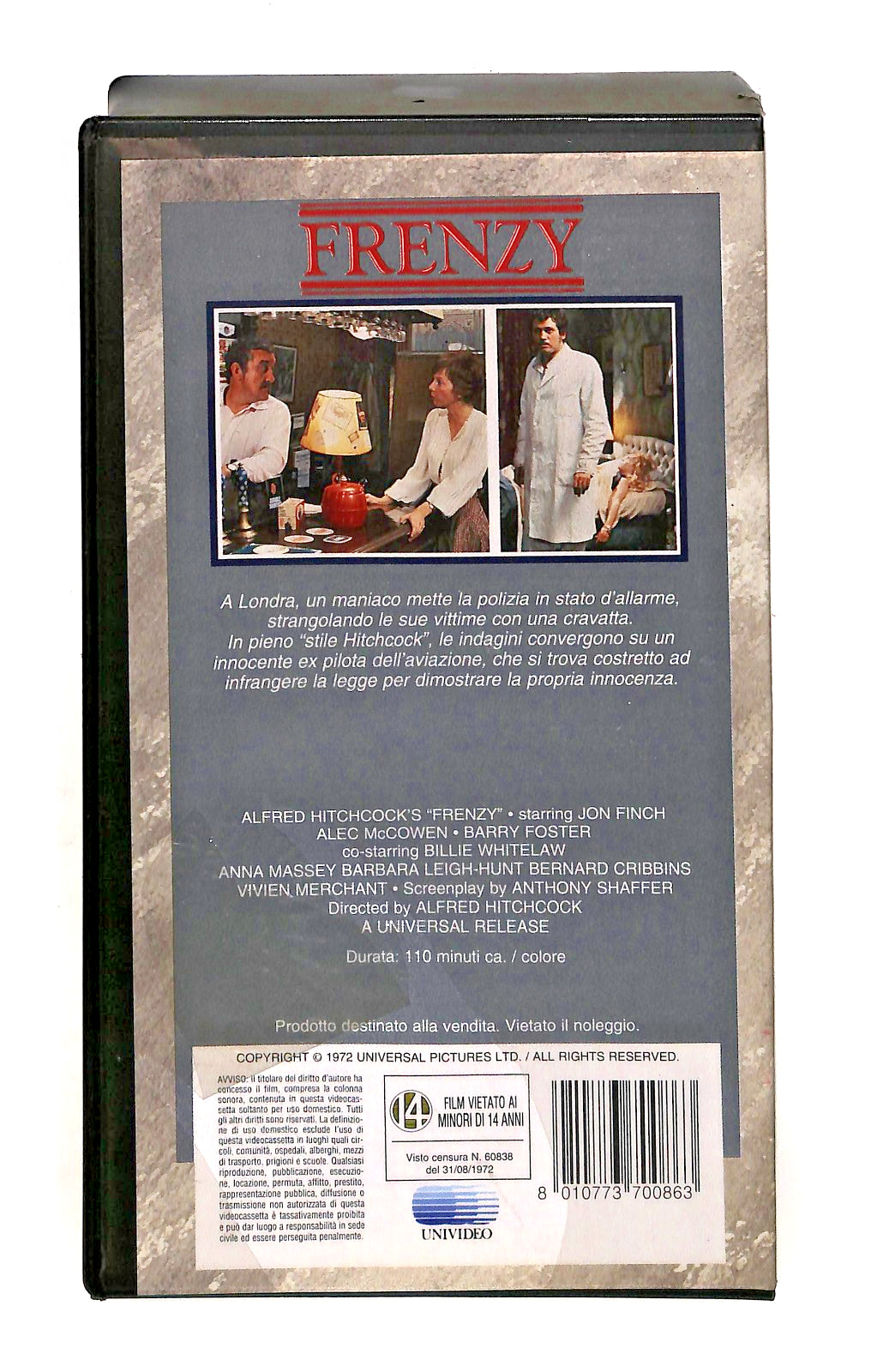 EBOND Frenzy Hitchcock Universal Cic VHS VH002507