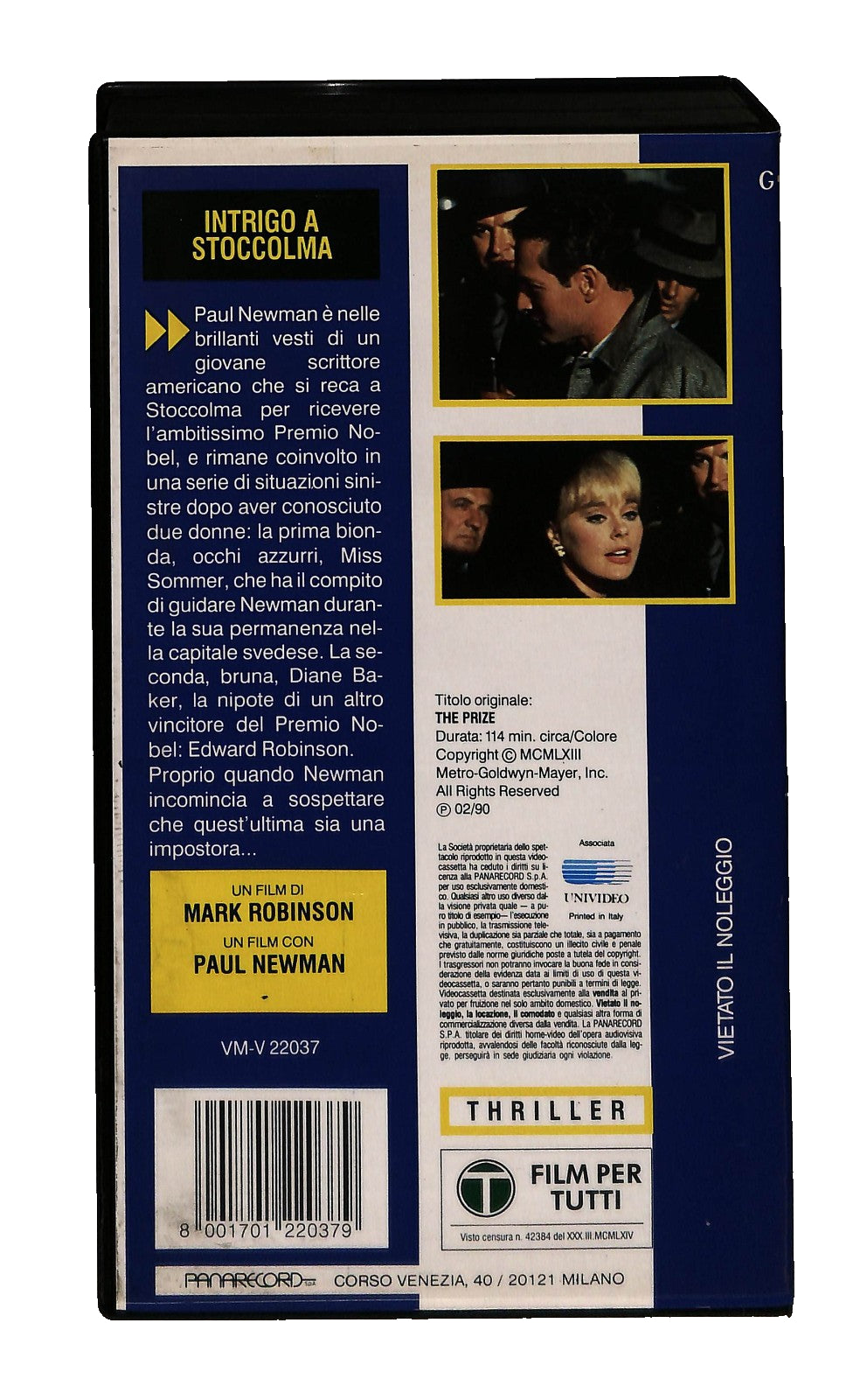 EBOND Intrigo a Stoccolma Panarecord Gallery Mgm Ua VHS VH002536